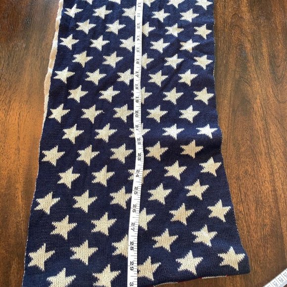 Patriotic Infinity Scarf Acrylic Red White Tan - Picture 6 of 7